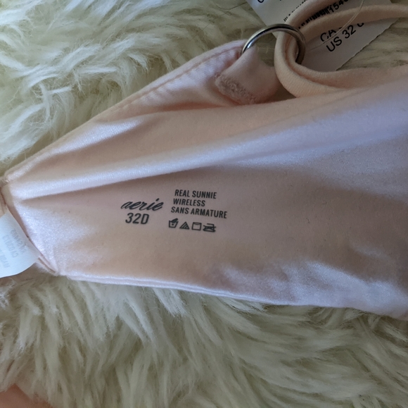 Aerie Pink Sunnie Wireless Push Up Bra, light blush 32D ballet pink 🩷🩷🩷 NWT - Picture 6 of 11